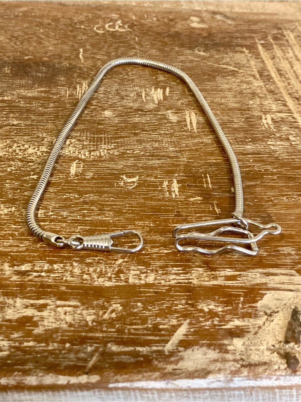 Silver Tone Snake Chain Pocket Watch Chain - Picture 6 of 7